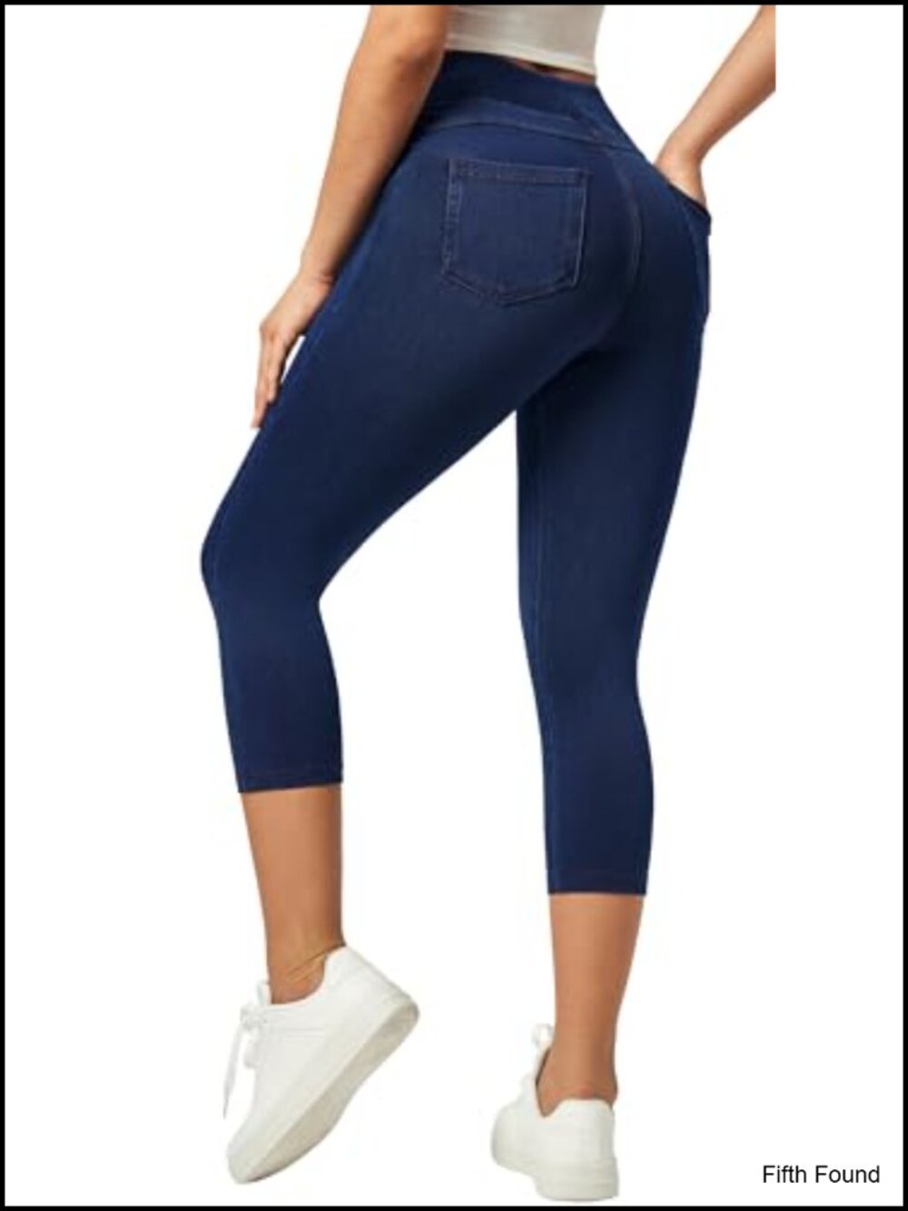 Stretchy Pull On Capri Jeans High Waist Butt Lift Jeggings Casual